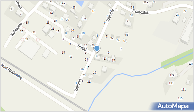 Rudawa, Zielona, 11, mapa Rudawa