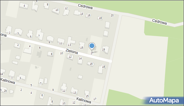 Rurzyca, Zielona, 17, mapa Rurzyca