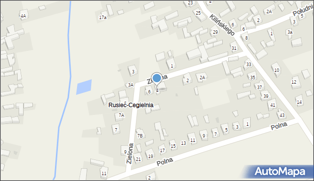 Rusiec, Zielona, 4, mapa Rusiec