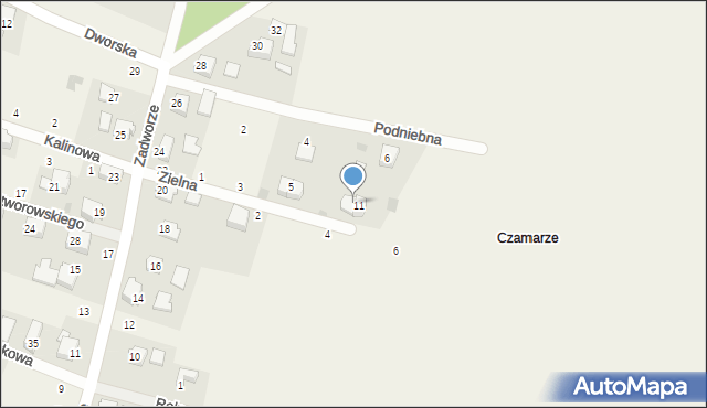 Rybna, Zielna, 9, mapa Rybna