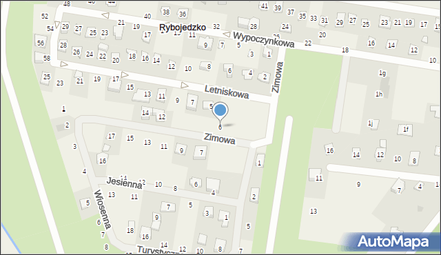 Rybojedzko, Zimowa, 6, mapa Rybojedzko