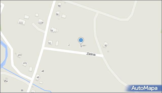 Rymanów, Zielna, 4, mapa Rymanów