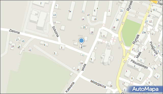 Rymanów, Zielona, 2, mapa Rymanów