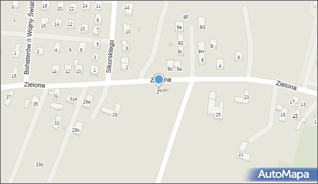 Rymanów, Zielona, 27, mapa Rymanów