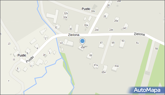 Rymanów, Zielona, 43a, mapa Rymanów