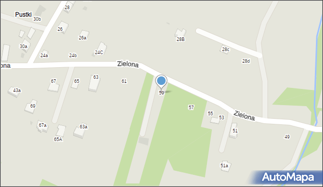 Rymanów, Zielona, 59, mapa Rymanów