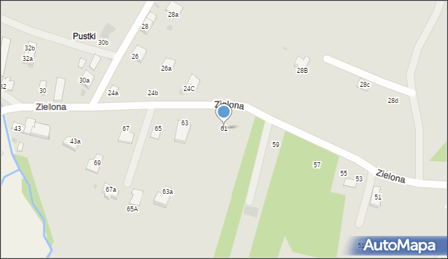 Rymanów, Zielona, 61, mapa Rymanów