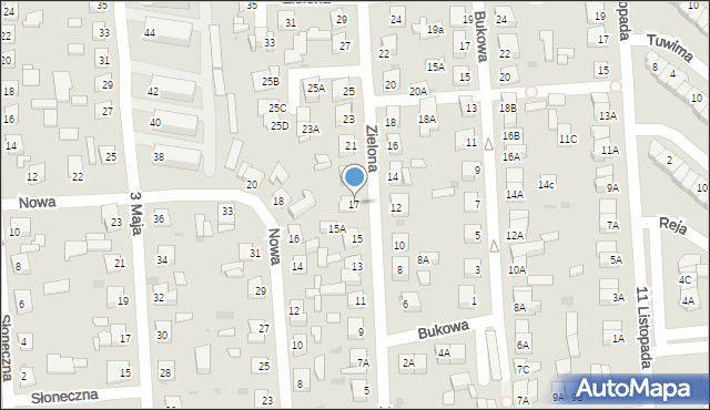 Rypin, Zielona, 17, mapa Rypin