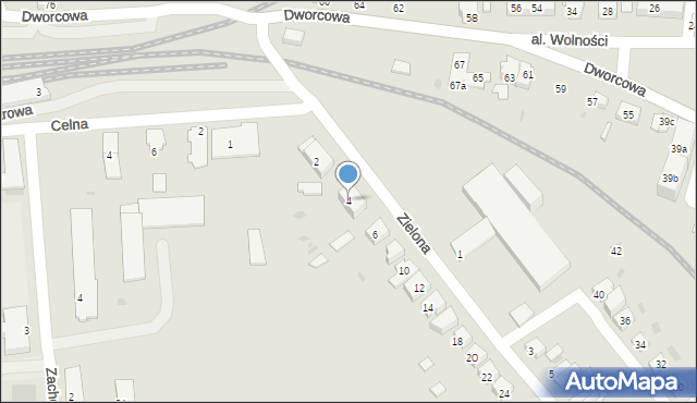 Rzepin, Zielona, 4, mapa Rzepin