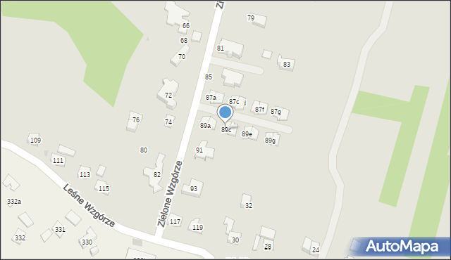Rzeszów, Zielone Wzgórze, 89c, mapa Rzeszów