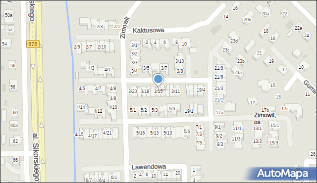 Rzeszów, Zimowit, 3/15, mapa Rzeszów