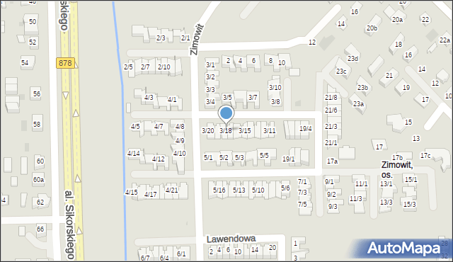 Rzeszów, Zimowit, 3/18, mapa Rzeszów