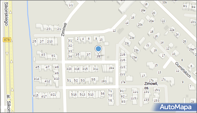Rzeszów, Zimowit, 3/8, mapa Rzeszów