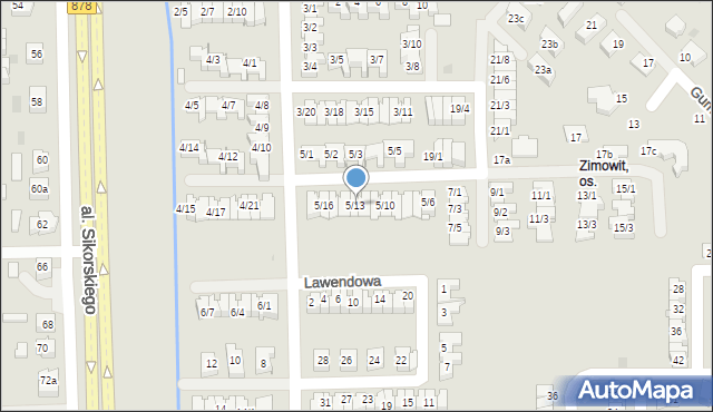 Rzeszów, Zimowit, 5/13, mapa Rzeszów