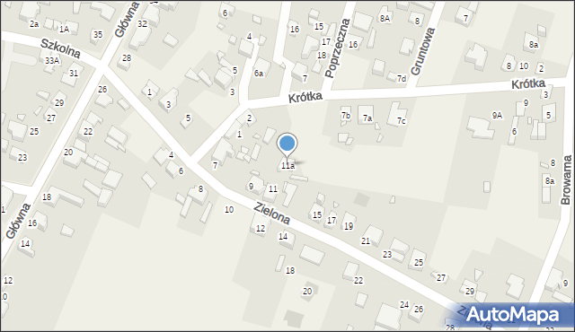 Sarnów, Zielona, 11a, mapa Sarnów