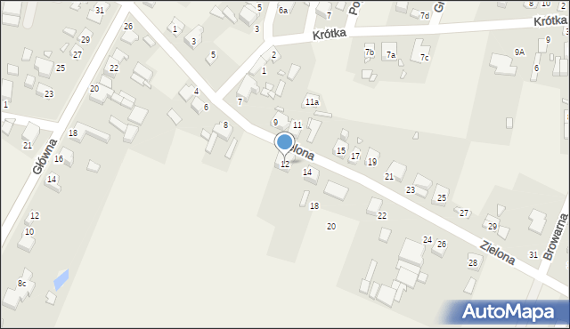 Sarnów, Zielona, 12, mapa Sarnów