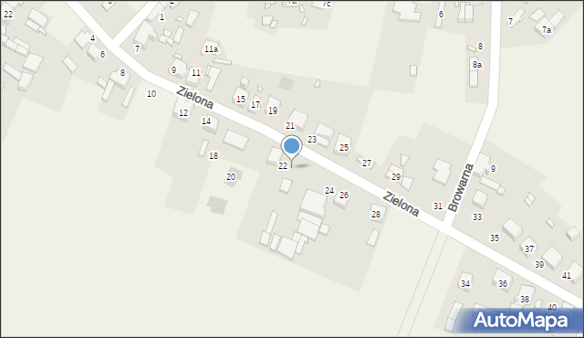 Sarnów, Zielona, 22a, mapa Sarnów