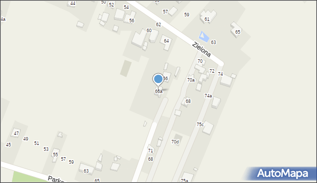 Sarnów, Zielona, 66a, mapa Sarnów