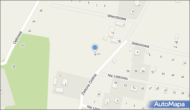 Sasino, Zielona Dolina, 5, mapa Sasino