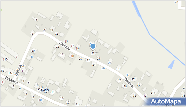 Sawin, Zielona, 23, mapa Sawin