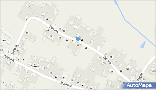 Sawin, Zielona, 24, mapa Sawin
