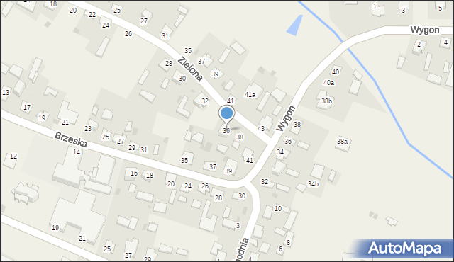 Sawin, Zielona, 36, mapa Sawin