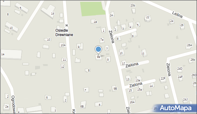 Sędziszów, Zielona, 9a, mapa Sędziszów