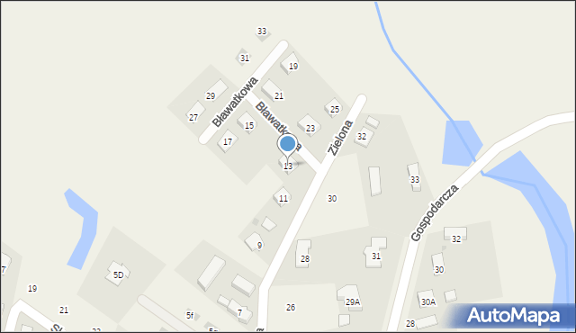 Serby, Zielona, 13, mapa Serby