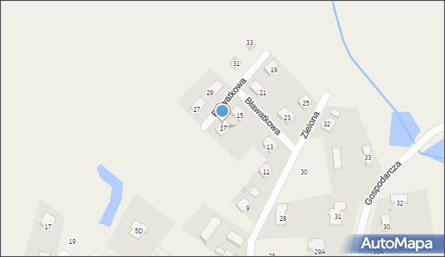 Serby, Zielona, 17, mapa Serby