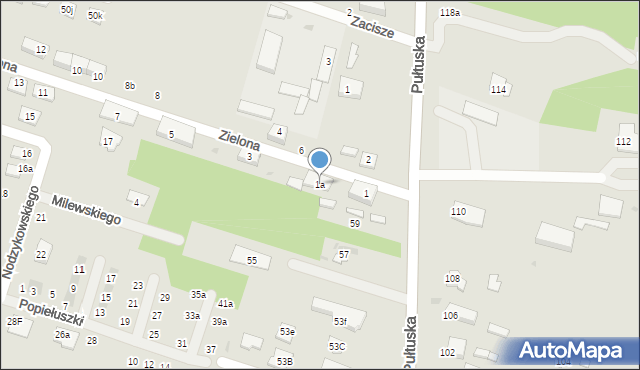 Serock, Zielona, 1a, mapa Serock