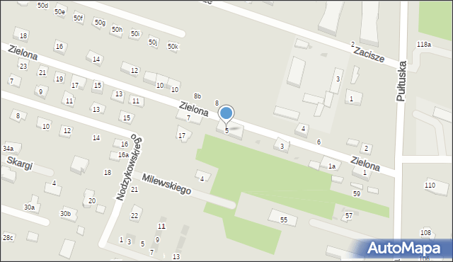 Serock, Zielona, 5, mapa Serock