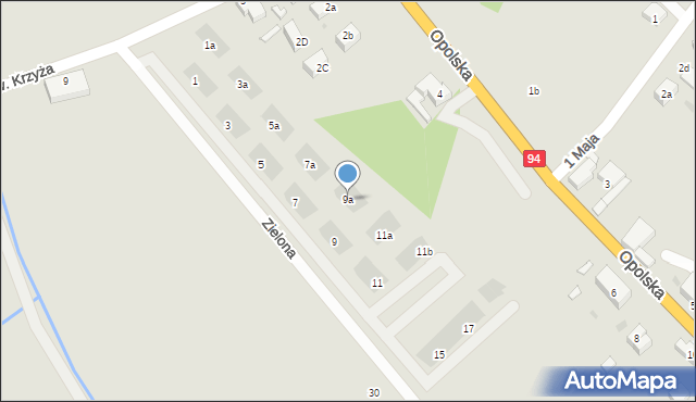 Siechnice, Zielona, 9a, mapa Siechnice