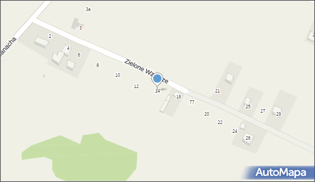 Sieciechowice, Zielone Wzgórze, 14, mapa Sieciechowice