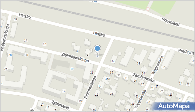 Siedlce, Zieleniewskiego Tadeusza, 2, mapa Siedlce
