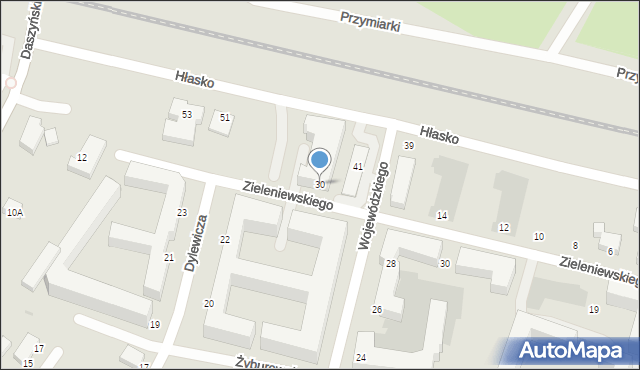 Siedlce, Zieleniewskiego Tadeusza, 30, mapa Siedlce