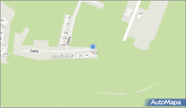 Siedlce, Zięby, 7, mapa Siedlce