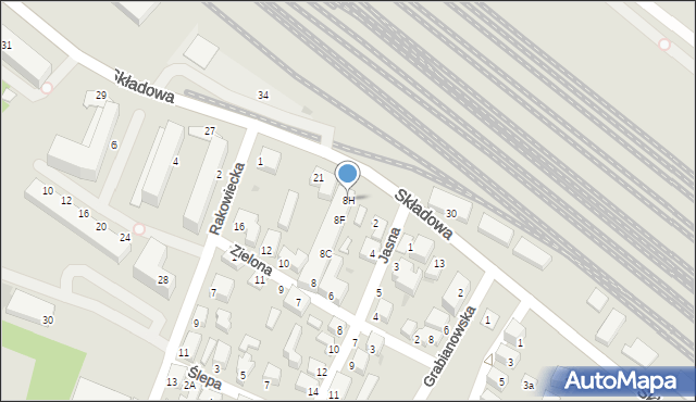 Siedlce, Zielona, 8H, mapa Siedlce