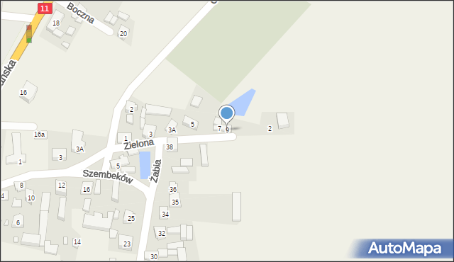Siemianice, Zielona, 9, mapa Siemianice