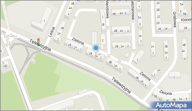 Siemianowice Śląskie, Zielona, 2A, mapa Siemianowice Śląskie