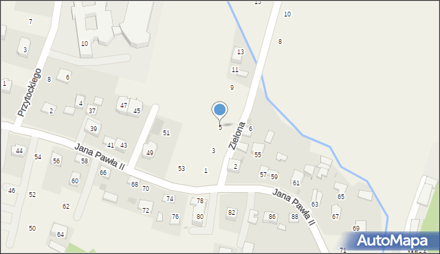 Siepraw, Zielona, 5, mapa Siepraw