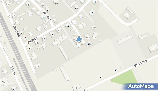 Sierakowice, Zielona, 12b, mapa Sierakowice