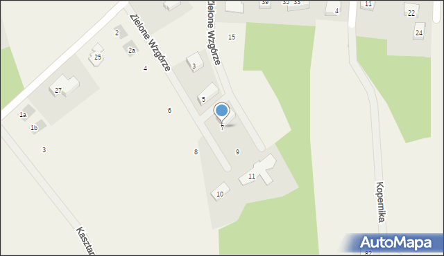 Sierakowice, Zielone Wzgórze, 7, mapa Sierakowice