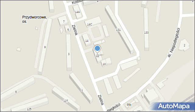 Skarżysko-Kamienna, Zielna, 12, mapa Skarżysko-Kamienna