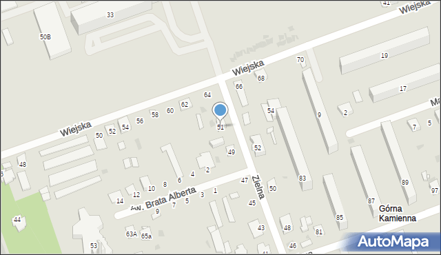 Skarżysko-Kamienna, Zielna, 51, mapa Skarżysko-Kamienna