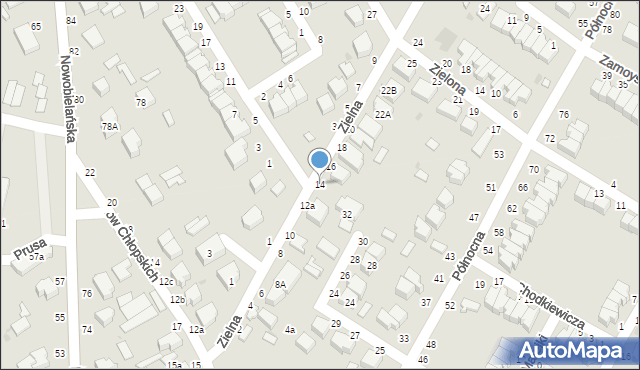 Skierniewice, Zielna, 14, mapa Skierniewic