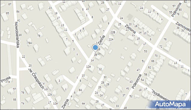 Skierniewice, Zielna, 16, mapa Skierniewic