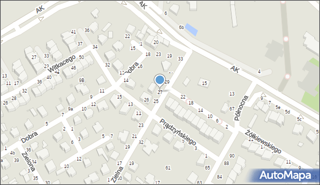 Skierniewice, Zielna, 27, mapa Skierniewic