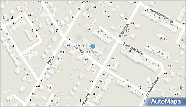 Skierniewice, Zielona, 10, mapa Skierniewic