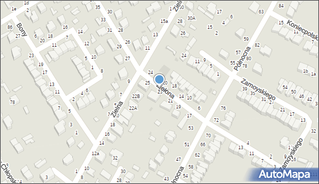 Skierniewice, Zielona, 23, mapa Skierniewic