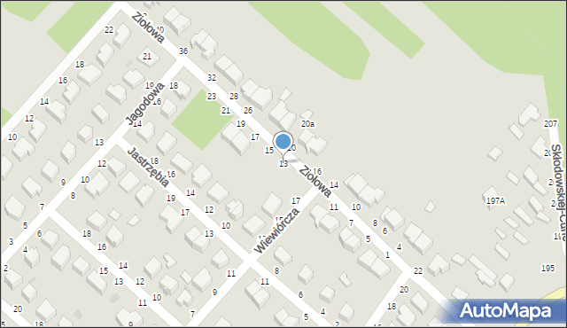 Skierniewice, Ziołowa, 13, mapa Skierniewic